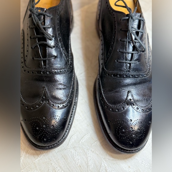 Alan McAfee London Vintage Black Leather Wingtip Brogue Oxford Shoes‎ US 9 1/2 main image 10